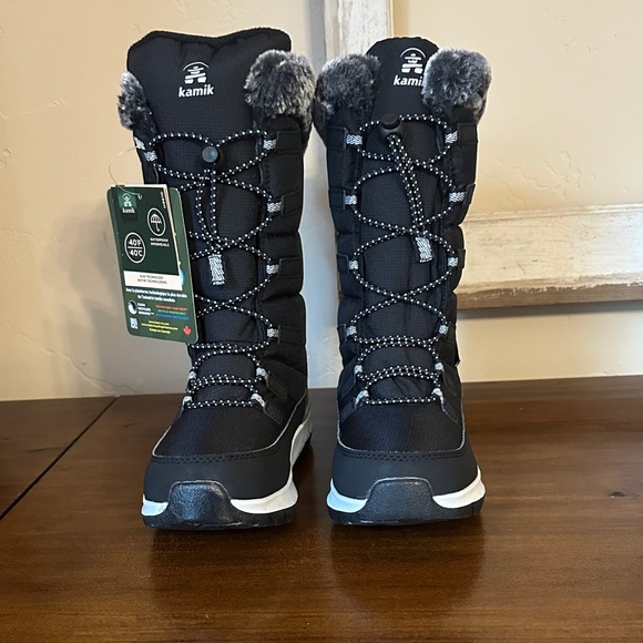 Kamik Kids' Black and Gray Snow Boots - Picture 1 of 7
